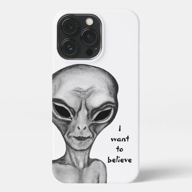 Graue Alien, ich wollte zu glauben iPhone Hülle (Rückseite)
