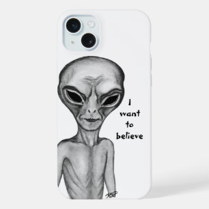 Graue Alien, ich wollte zu glauben iPhone 15 Plus Hülle