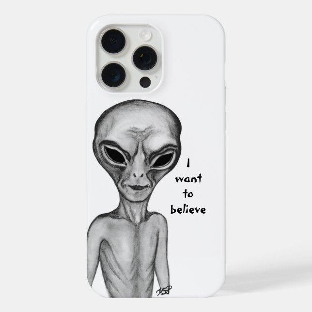 Graue Alien, ich wollte zu glauben iPhone Hülle (Rückseite)