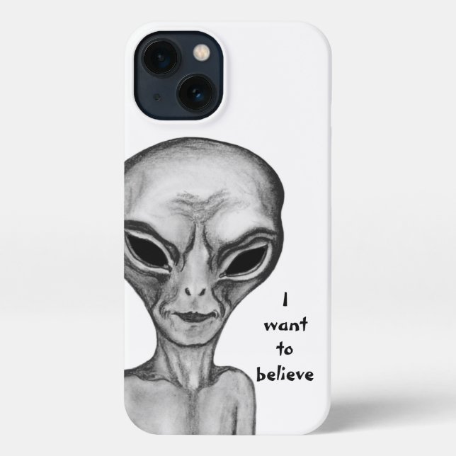 Graue Alien, ich wollte zu glauben iPhone Hülle (Rückseite)