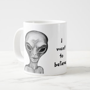 Graue Alien, ich wollte zu glauben Jumbo-Tasse