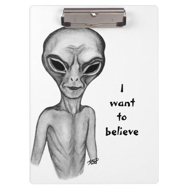 Graue Alien, ich wollte zu glauben Klemmbrett (Vorderseite)