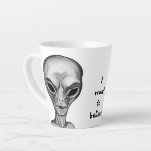 Graue Alien, ich wollte zu glauben Milchtasse