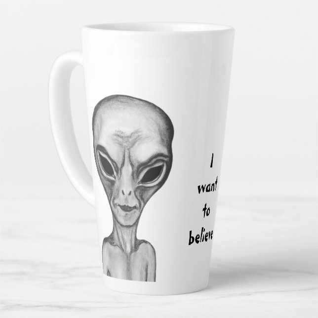 Graue Alien, ich wollte zu glauben Milchtasse (Linke Ecke)