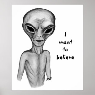 Graue Alien, ich wollte zu glauben Poster