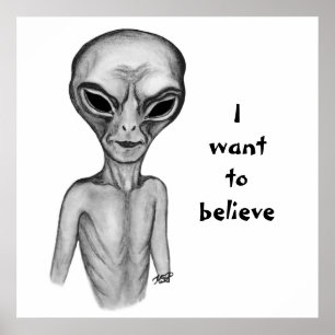 Graue Alien, ich wollte zu glauben Poster