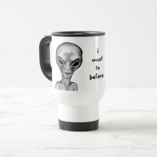 Graue Alien, ich wollte zu glauben Reisebecher