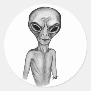 Graue Alien, ich wollte zu glauben Runder Aufkleber