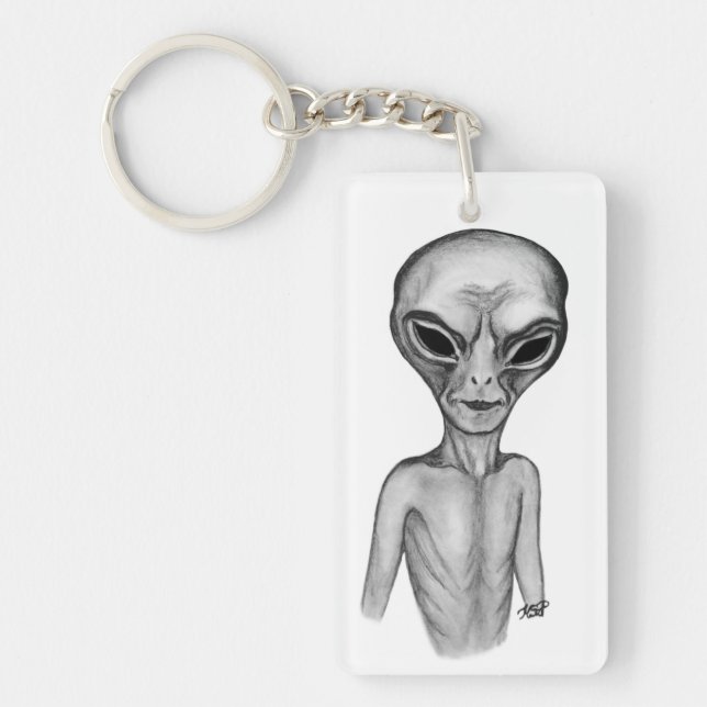 Graue Alien, ich wollte zu glauben Schlüsselanhänger (Vorderseite)
