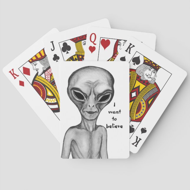 Graue Alien, ich wollte zu glauben Spielkarten (Rückseite)