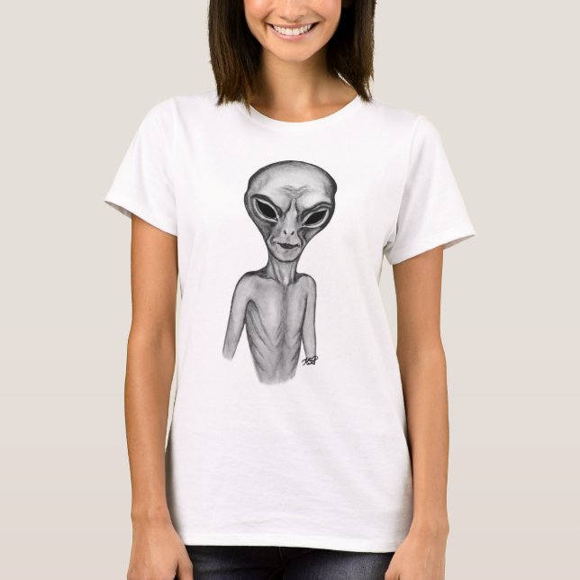 Graue Alien, ich wollte zu glauben T-Shirt (Vorderseite)