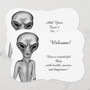 Graue Alien, Text hinzufügen Einladung
