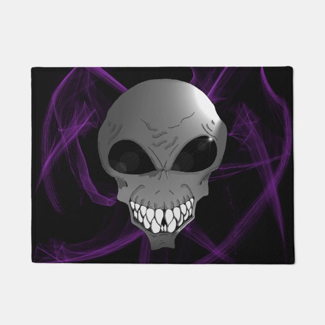 Graue alien Tür-Matte Fußmatte (Vorderseite)