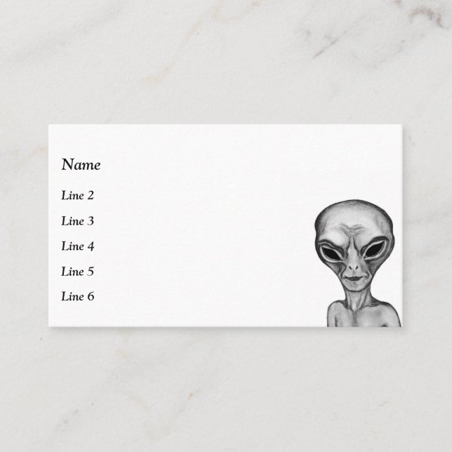 Graue Alien Visitenkarte (Vorderseite)