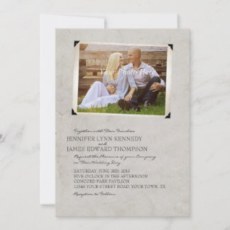 Graue Alte Foto Album Page Hochzeit Einladungen