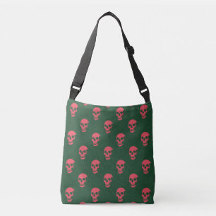 Graue anatomische Schädel-Punkte rosa grün Tragetaschen Mit Langen Trägern