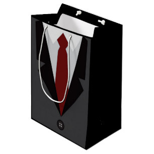 Graue Anzug mittelgroße Geschenktasche Mittlere Geschenktüte
