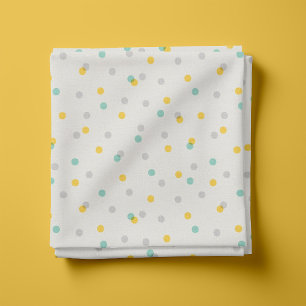 Graue Aqua und gelbe Confetti-Punkte Stoff
