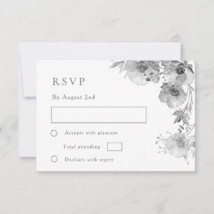 Graue Aquarell-Hochzeits-RSVP-Karte RSVP Karte