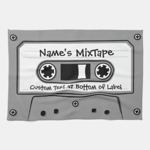 Graue Audiokassette Geschirrtuch