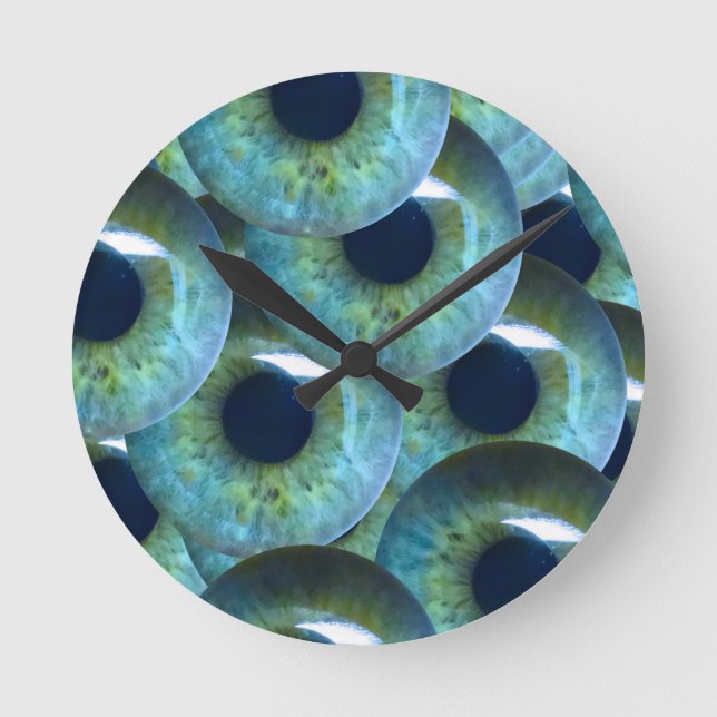 graue Augapfel Runde Wanduhr (Vorderseite)