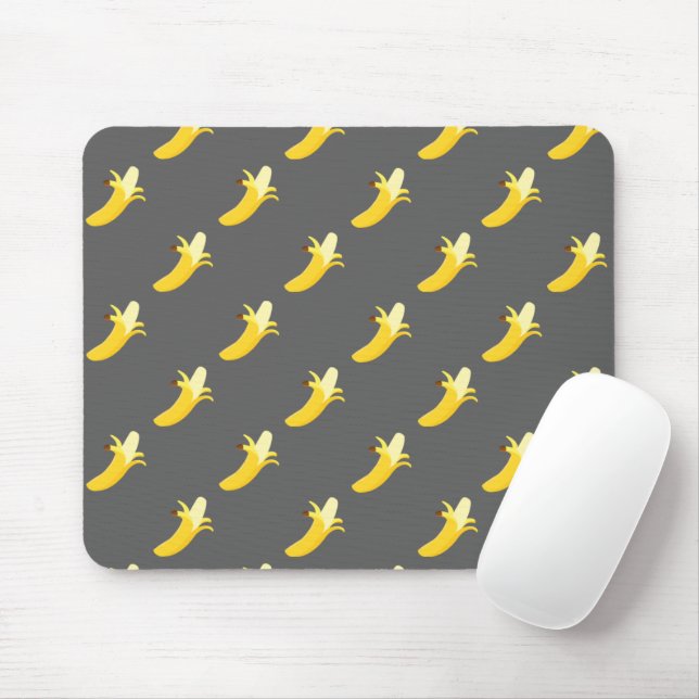Graue Bananen-Mausunterlage Mousepad (Mit Mouse)