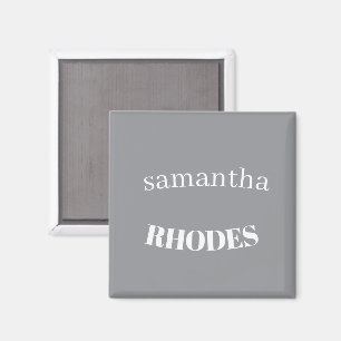 Graue benutzerdefinierte Monogramm-Minimalist Magnet