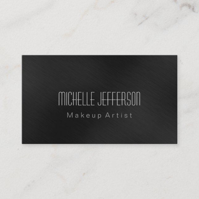 Graue Beruflich Makeup Artist Business Card Visitenkarte (Vorderseite)