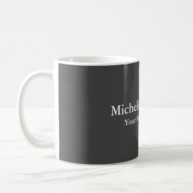 Graue Berufliche Schlicht Moderne Kaffeetasse (Links)