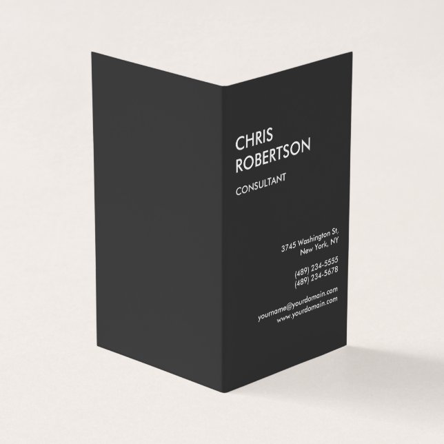 Graue Berufliche Unternehmensarbeit Minimalistisch Visitenkarten (Vorderseite)