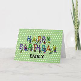 Graue Birthday Mäuse auf Polka Dots Karte