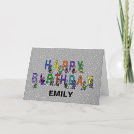 Graue Birthday Mäuse auf Polka Dots Karte