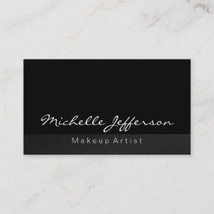 Graue Black Makeup Artist Calligraphy Business Car Visitenkarte