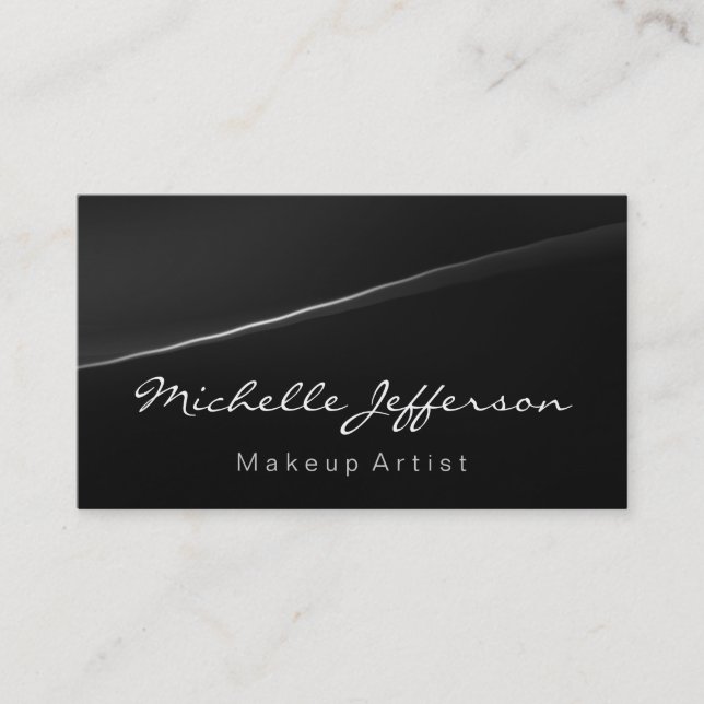 Graue Black Makeup Artist Script Business Card Visitenkarte (Vorderseite)