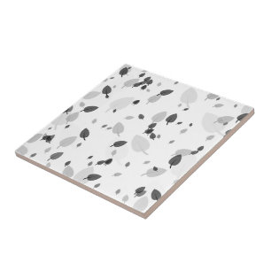 Graue Blätter Fliese