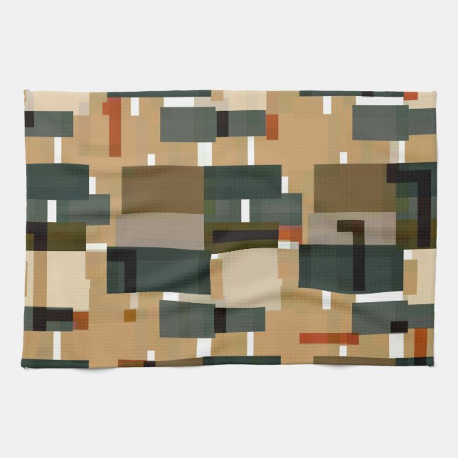 Graue blaubraune Streifen Geschirrtuch (Horizontal)