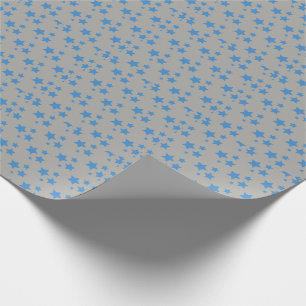 Graue blaue Sterne Modernes Design Wrapping Paper Geschenkpapier