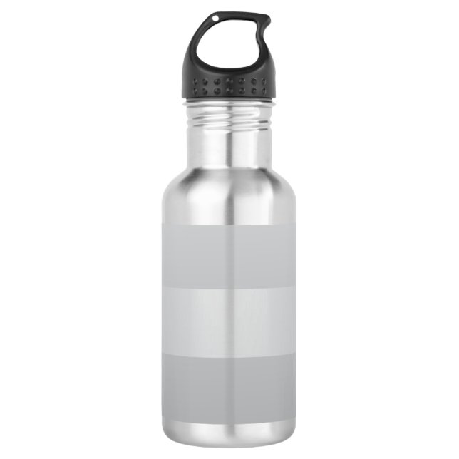 Graue blaue Streifen Edelstahlflasche (Vorderseite)
