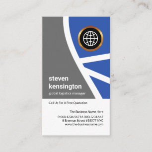 Graue blaue Topografie Routen Logistik Transport Visitenkarte