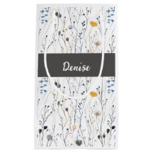 Graue Blaue Wildblumen-Wasserfarbe-Monogramm
