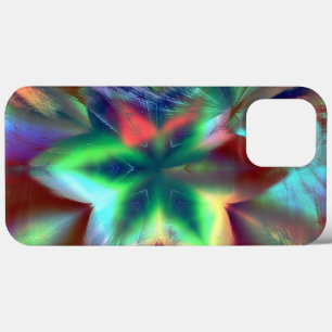 Graue Blume auf Farbrot, unter Glaswirkung Case-Mate iPhone Hülle