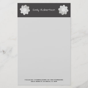 Graue Blume Briefpapier