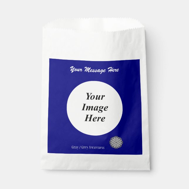 Graue Blume-Multifunktionsleisten-Vorlage von Kenn Geschenktütchen (Vorderseite)