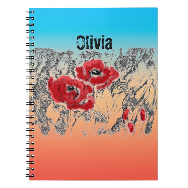 Graue Blume, Pfefferlinge, Blumengras Notizblock (Vorderseite)