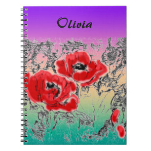 Graue Blume, Pfefferlinge, Blumengras Notizblock