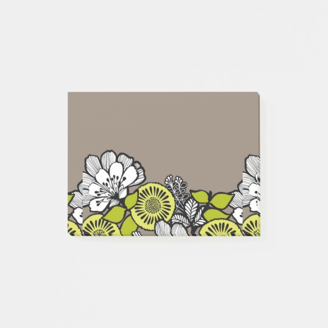 Graue Blume PostIt - Hinweise Post-it Klebezettel (Vorderseite)