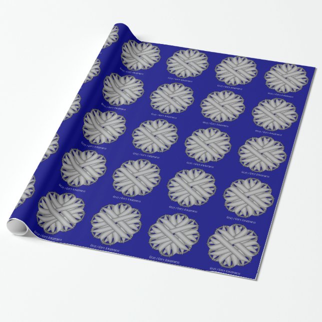 Graue Blume Ribbon von Kenneth Yoncich Geschenkpapier (Ungerollt)
