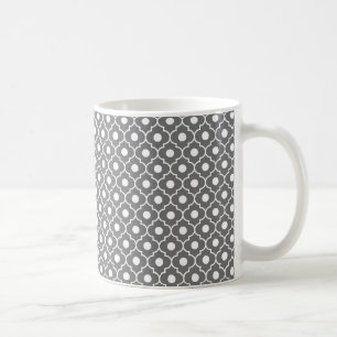 Graue Blumen-Rauten-Muster-Kaffee-Tasse Kaffeetasse