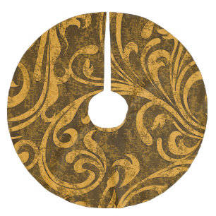 Graue, blumige, hochauflösende, nahtlose Textur. Polyester Weihnachtsbaumdecke