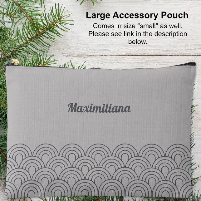 Graue Bögen Glam großer Accessory Pouch Zubehörtasche (Large Accessory Pouch - Gray Arches Glam by Leapfroglisics shop)
